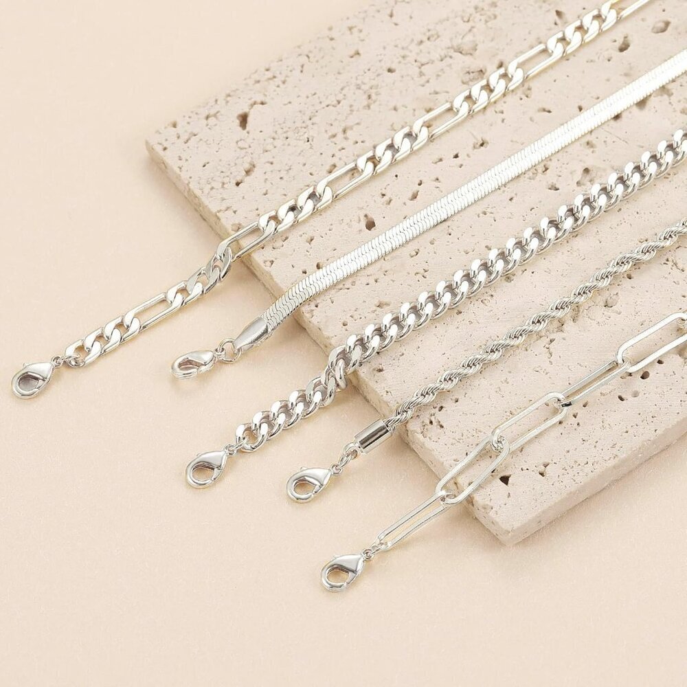 Women's Waterproof 14K Gold Plated Jewelry Trendy Thin Dainty Stackable Cuban - Picture 5 of 8
